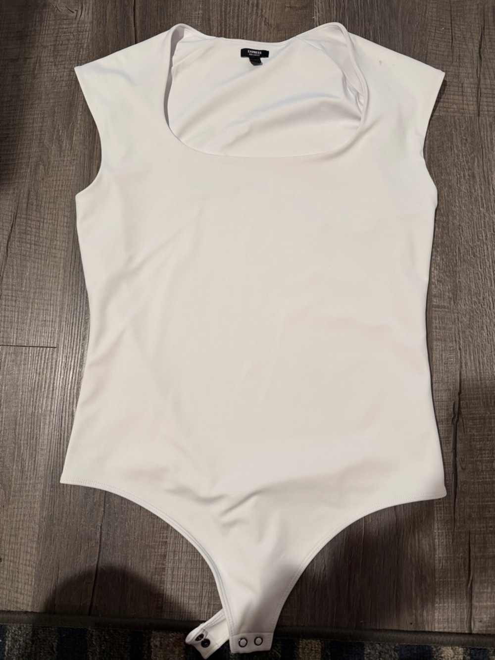Express White Scoop Neck Bodysuit